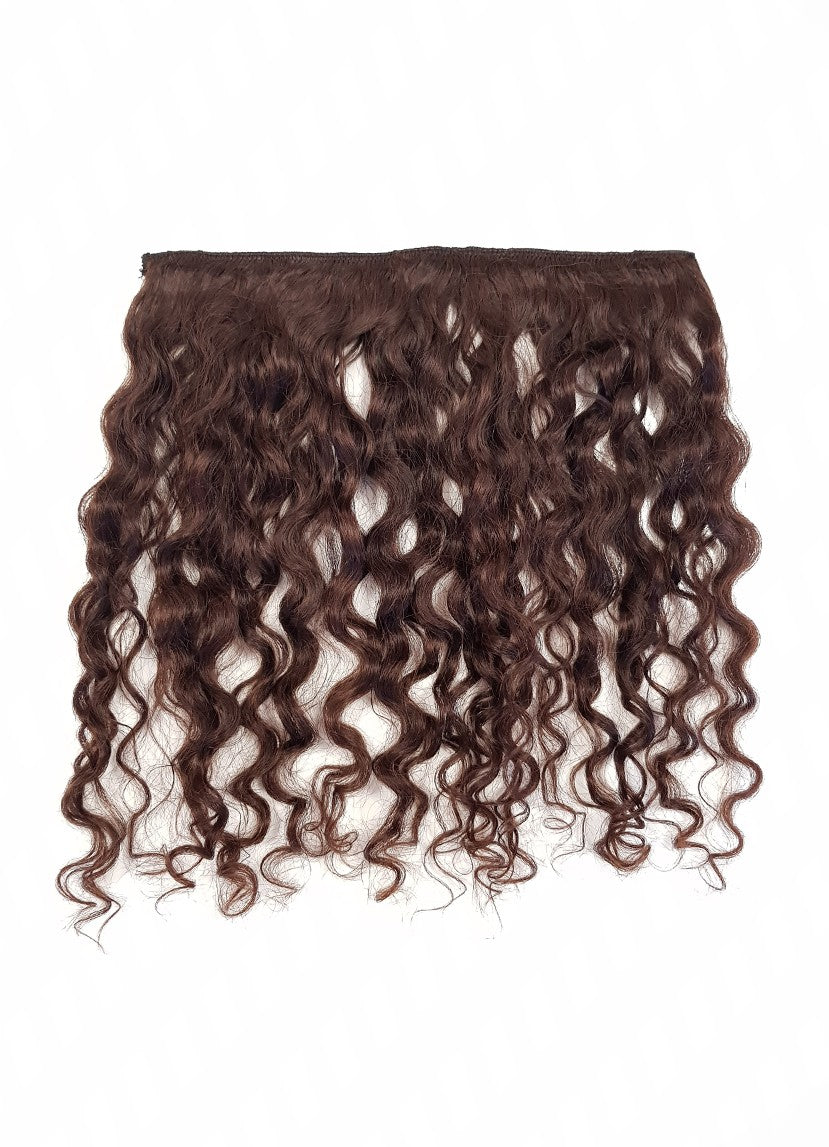 Natural curly Clip in Golden brown