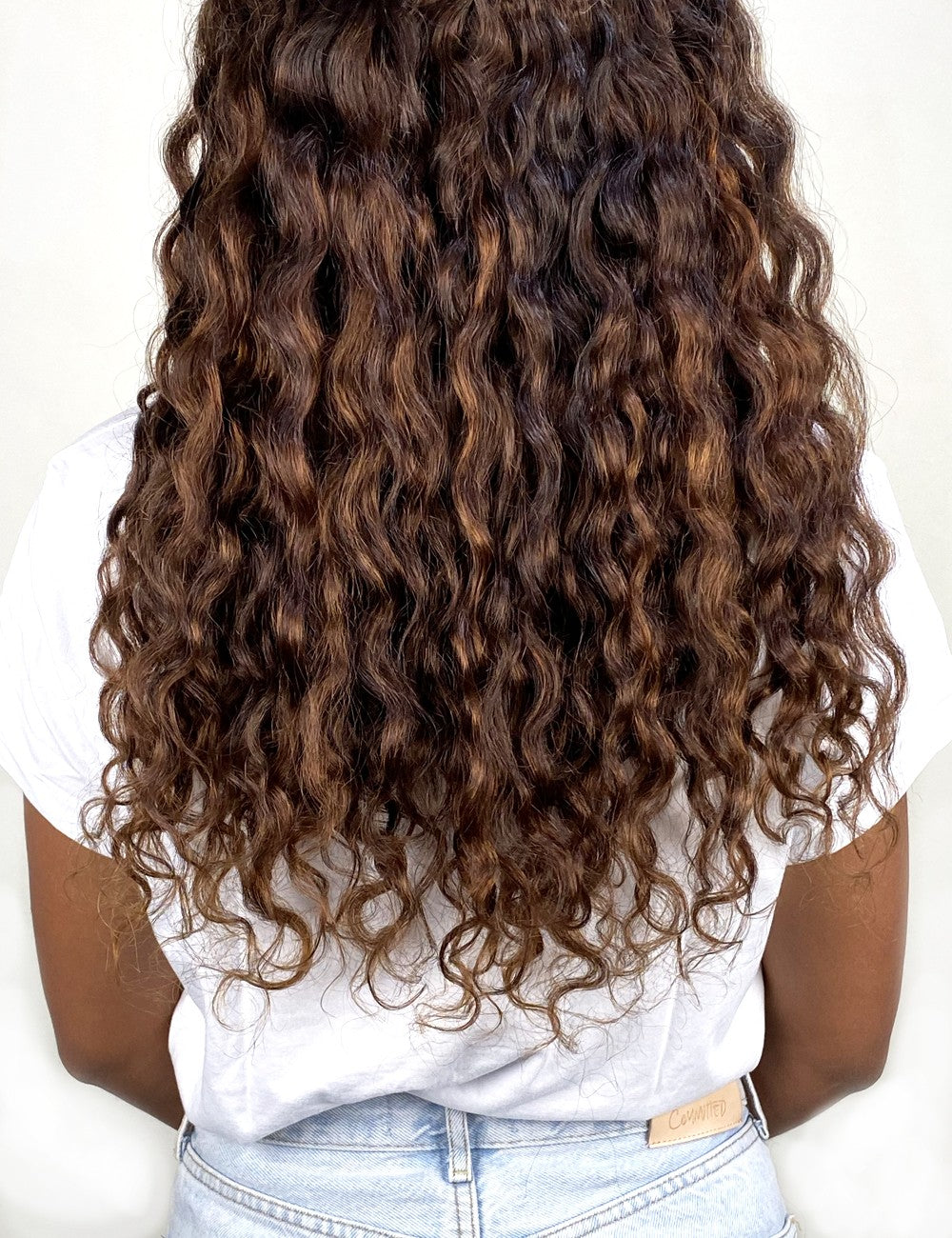 Natural curly Clip in Golden brown