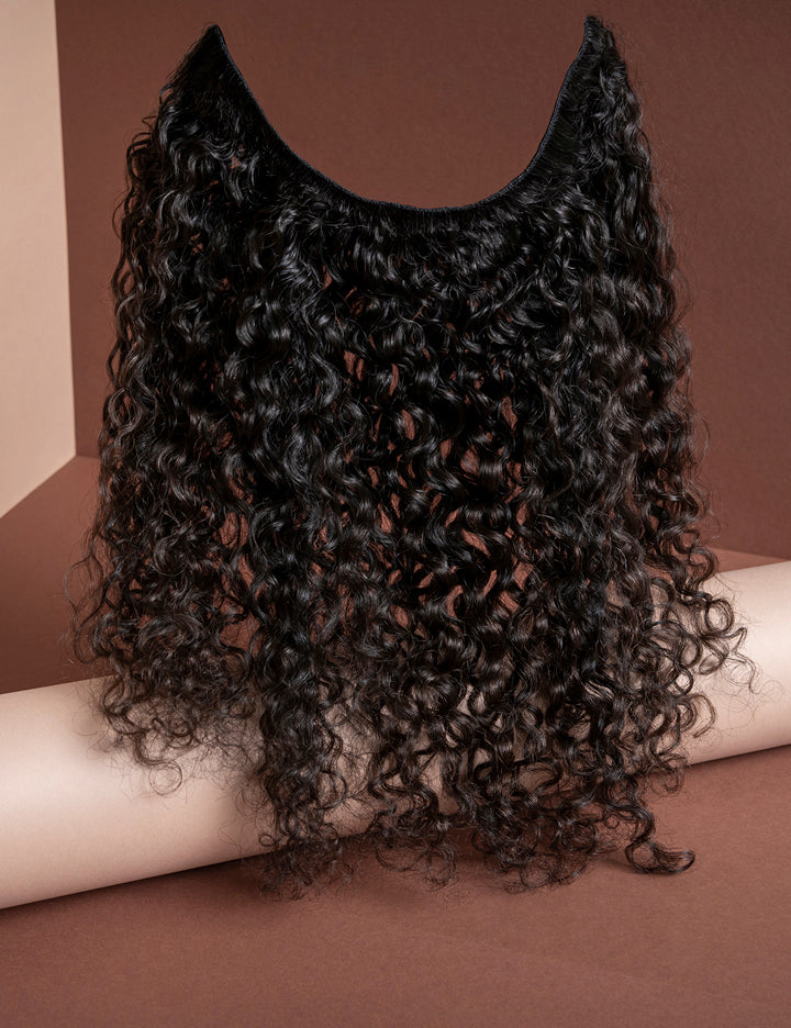 Kinky curly clip in Natural Brown
